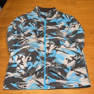 Athletech Boys Reversible Light Weight Coat large 10/12 Dark Gray/Blue Camo